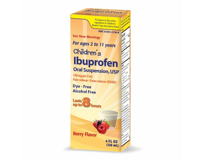 Taro Children's Ibuprofen Oral Suspension 100 mg per 5 mL Berry Flavor