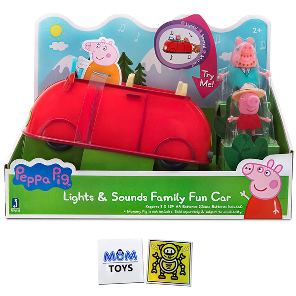 Peppa Pig Lights & Sounds Family Fun Car with 2 My Outlet Mall Stickers