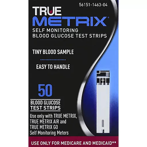 True Metrix Medi Medi Self-Monitoring Blood Glucose 50 Test Strips