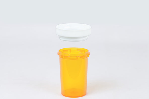 Princeton Plastic Containers Vials Reversible 30 Dram Amber Child Resistant