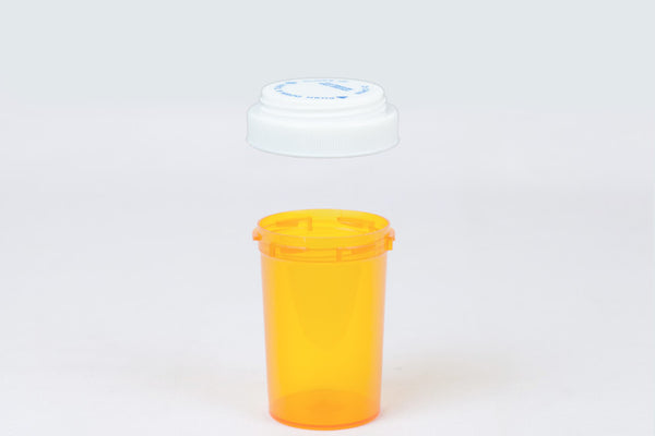 Princeton Plastic Containers Vials Reversible 30 Dram Amber Child Resistant