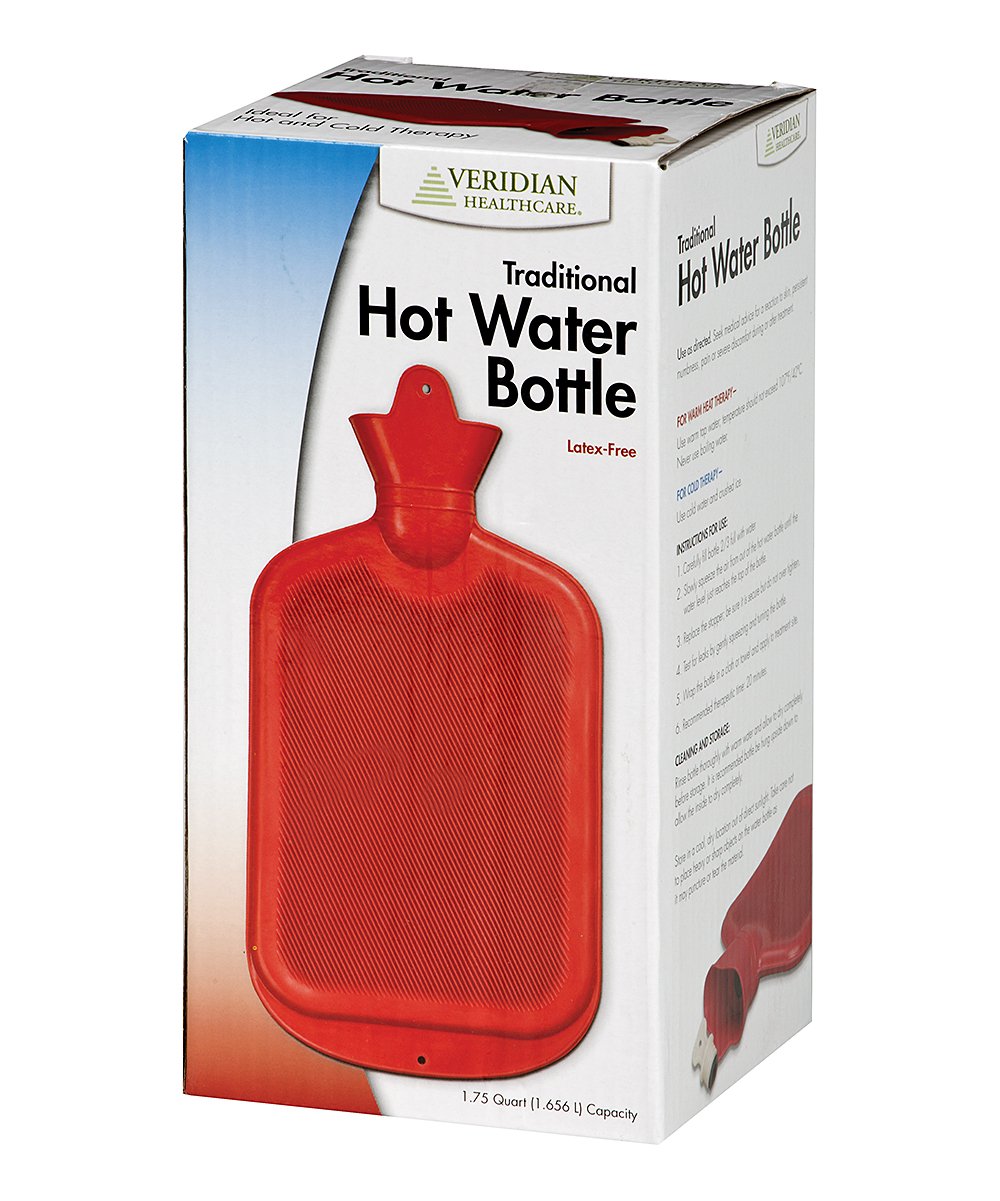 Veridian Traditional Hot Water Bottle 2QT Latex-Free